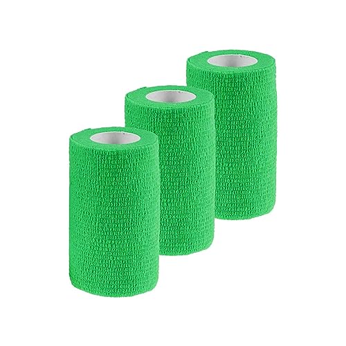 maDDma 1/3/6 Haftbandagen Größe+Farbe wählbar - selbsthaftende Bandage Fixierverband selbstklebend, Farbe:3 Stück | 10 cm | hellgrün von maDDma