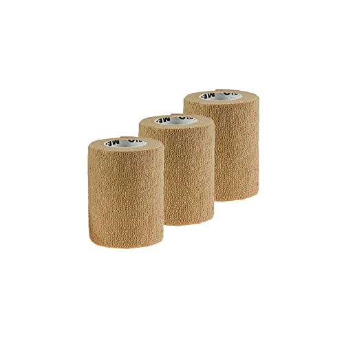 maDDma 1/3/6 Haftbandagen Größe+Farbe wählbar - selbsthaftende Bandage Fixierverband selbstklebend, Farbe:3 Stück | 7.5 cm | beige von maDDma