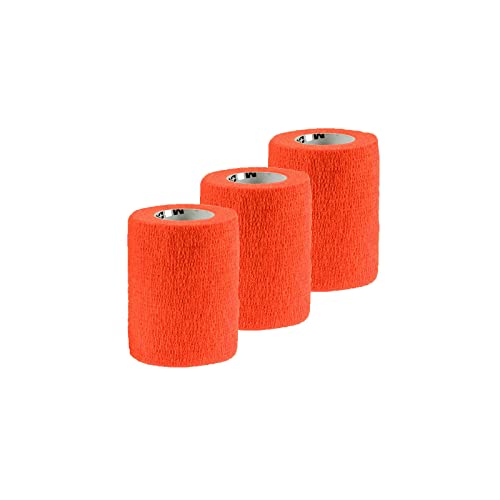 maDDma 1/3/6 Haftbandagen Größe+Farbe wählbar - selbsthaftende Bandage Fixierverband selbstklebend, Farbe:3 Stück | 7.5 cm | orange von maDDma