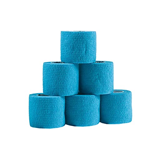 maDDma 1/3/6 Haftbandagen Größe+Farbe wählbar - selbsthaftende Bandage Fixierverband selbstklebend, Farbe:6 Stück | 5 cm | Light Blue von maDDma