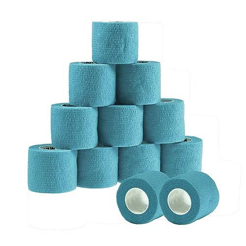 maDDma 12 Haftbandagen Größe+Farbe wählbar - selbsthaftende Bandage Fixierverband selbstklebend, Farbe:air Blue, Größe:5cm von maDDma