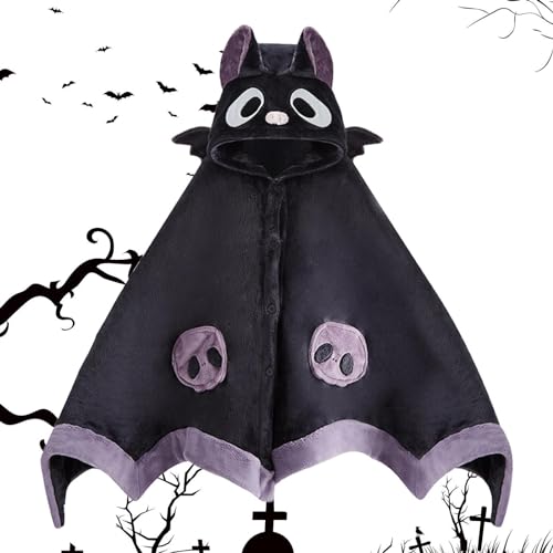 Fledermaus Design Decke, 700g Fledermaus-inspirierter langlebiger Umhang, Fledermäusenponcho Einfach zu tragen, Bequeme Universaldecke Für Cosplay, Zuhause, Themenpartys von maddd