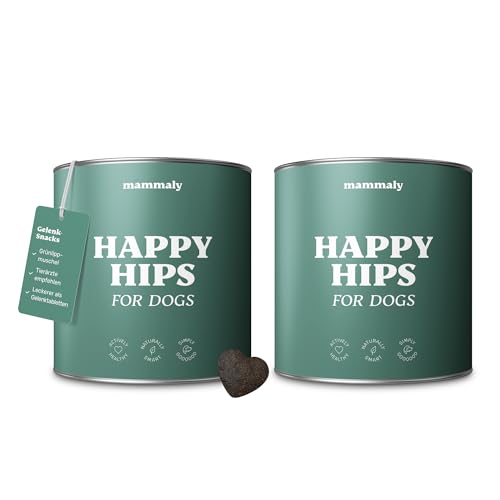 mammaly für Hunde Happy HIPS Gelenk Snacks mit Grünlippmuschel Hund, Alternative zu Gelenktabletten Hund oder Grünlippmuschel Kapseln, Unterstützt Knochen und Gelenke, NEUES Rezept ca. 220 Snacks von mammaly