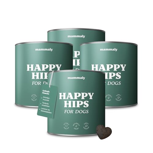 mammaly für Hunde Happy HIPS Gelenk Snacks mit Grünlippmuschel Hund, Alternative zu Gelenktabletten Hund oder Grünlippmuschel Kapseln, Unterstützt Knochen und Gelenke, NEUES Rezept ca. 440 Snacks von mammaly
