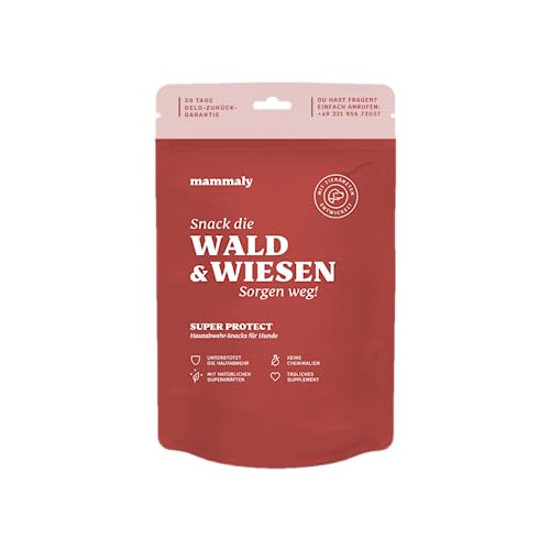 12 in 1 Bierhefe Leckerli für deinen Hund - Super Protect 30 Snacks (110g) von mammaly - mit u. a. Schwarzkümmelöl, Kokosöl und Vitamin B1 für Hautpflege - Stärkt Haut - Hunde sorgenfrei in der Natur von mammaly