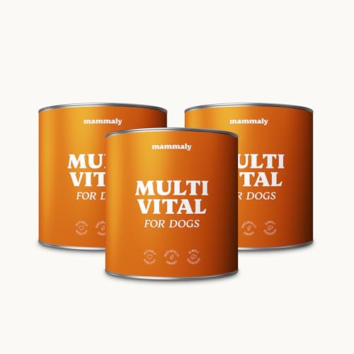 mammaly - 15 in 1 Multivitamin Komplex für Hunde - Multi Vital 3X 325g 330 Leckerli - Omega 3, Vitamin B, C, A, D3, E Snacks - Leckerlies für Hund - Unterstützt Immunsystem, Vitalität, Gehirnfunktion von mammaly