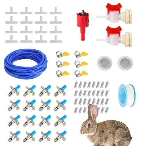 manhegari Bunny Tränksystem - 16 Stück Trinknippel mit 10 Meter Schlauch,Auslaufsicherer Tränkensatz Für Käfige Kleintiere Kaninchen Hamster Frettchen manhegari Bunny Tränksystem - 16 Stück Trinknippel mit 10 Meter Schlauch,Auslaufsicherer Tränkensatz Für Käfige Kleintiere Kaninchen Hamster Frettchen von manhegari