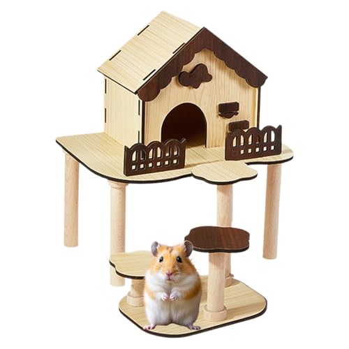 manhegari Hamster Haus - Holz Hamsterburg Kleintierhaus Schlafplatz - Stehende Käfigzubehör Bett Erkundungsspielzeug Für Bereicherung Spielumgebung Kleintiere Indoor manhegari Hamster Haus - Holz Hamsterburg Kleintierhaus Schlafplatz - Stehende Käfigzubehör Bett Erkundungsspielzeug Für Bereicherung Spielumgebung Kleintiere Indoor von manhegari
