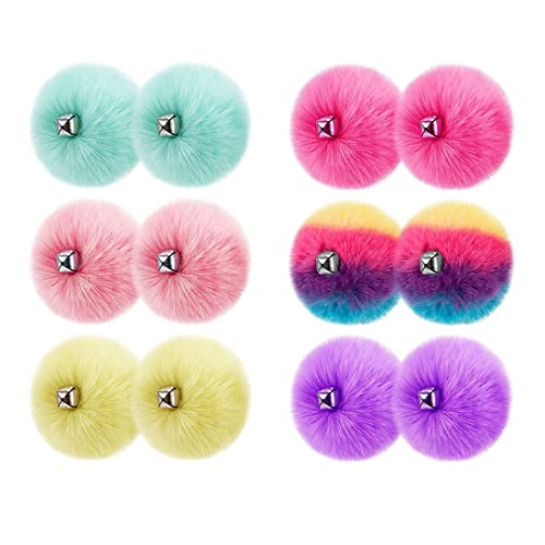 mansH 12 Stück Rollschuhe mit Pompons mit Vive Le Vent – 3,1 flauschig zum Binden Rollschuhe Bommeln flauschig (6 Farben) von mansH