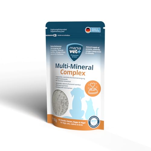 Marsavet Multi-Mineral Complex Pulver Barf Complete Nahrungsergänzungsmittel mit Vitaminen, Mineralstoffen, Omega 3 & Proteinen für Hunde, Katzen und andere Haustiere. Es bietet essenzielle Nährstoff von marsavet+