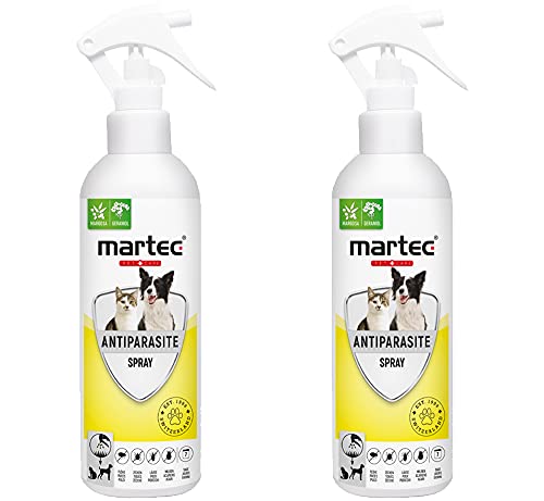 martec PET CARE Anti-Parasitenspray für Katzen und Hunde - Insektenspray für die direkte Anwendung am Tier - gegen Zecken, Milben & Flöhe - Auf pflanzlicher Basis - 2x250ml von napz