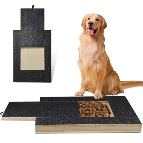 Mauepersu Krallenschleifer für Hunde mit Snack-Box,mit Leckerlibox Hunde Kratzbrett für Nägel Stressfrei Kratzbrett für Hundekrallen Sandpapierbrett Scratch Board Dog,Alternative Krallenschleifer von mauepersu