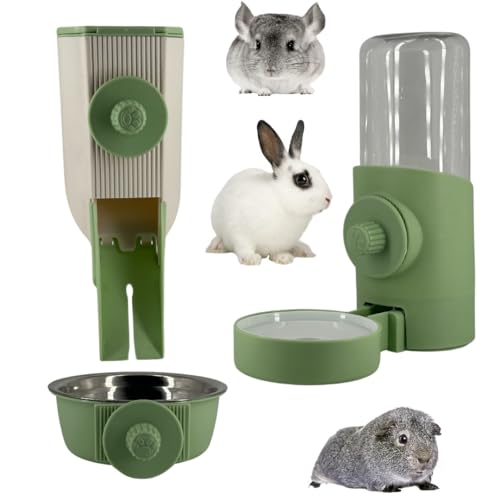 mavife Tränke für Kaninchen, Futternapf und Tränke für Nagetiere, Hamster-Tränke, Zubehör für Hamsterkäfig, Kaninchenkäfig und Haustiere, Futterspender, Wasserspender für kleine Tiere von mavife