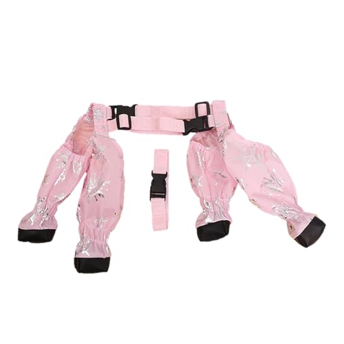 Hunde-Beinärmel, verstellbare Hundeschuhe, rutschfester Hundepfotenschutz mit Hilfsgurt, wasserdichte Hosenträger-Hundestiefel, Hunde-Leggings, Booties für Outdoor, Winter, kalte kleine und von maxal