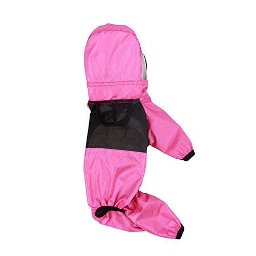 Hunde Regenmantel Wasserdicht Hundejacke Hundemäntel mit Kapuze Haustier Regenmantel Jacke Regenmantel Jacke (Rose, L) von maxant