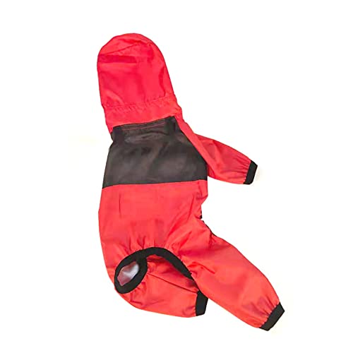 Hunde Regenmantel Wasserdicht Hundejacke Hundemäntel mit Kapuze Haustier Regenmantel Jacke Regenmantel Jacke (Rot, L) von maxant