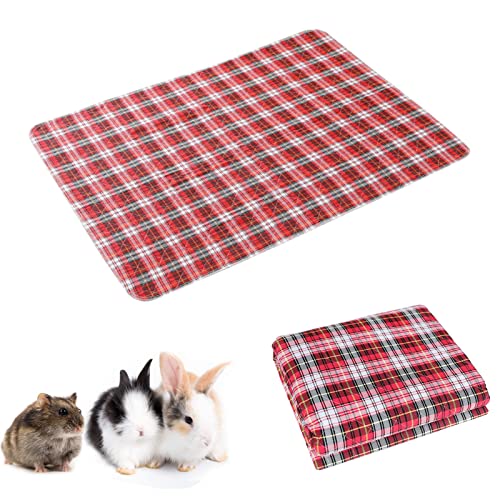 Meerschweinchen-Bettwäsche, Meerschweinchen-Käfigeinlagen, schnell saugfähig, wasserdicht, Fleece-Bettwäsche für kleine Tiere, Meerschweinchen, Kaninchen, waschbar, wiederverwendbar, 45 x 60 cm, Rot von maxant