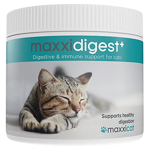 maxxicat – maxxidigest+ Probiotika, Präbiotika & Verdauungsenzyme für Katze – Fortschrittliche Unterstützung für die Verdauung und Das Immunsystem von Katzen – Kein GMO-Pulver - Pulver 200 g von maxxipaws
