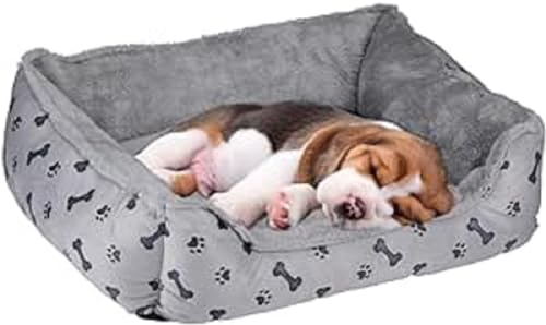 maxxpro Hundebett - Hundekissen - Katzenbett - Katzenkissen - Polyester - Grau mit Druck von maxxpro