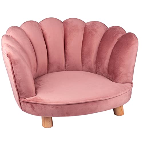 maxxpro Katzen- und Hundesofa - Rosa - Erhöht mit Holzbeinen - Samtmaterial - 61,5 x 52 x 33 cm - Katzen und Hunde bis zu 80 KG von PHILIPS