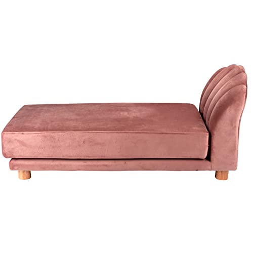 maxxpro Katzen- und Hundesofa - Rosa - Erhöht mit Holzbeinen - Samtmaterial - 90x 44 x 34 cm - Katzen und Hunde bis zu 80 KG von maxxpro