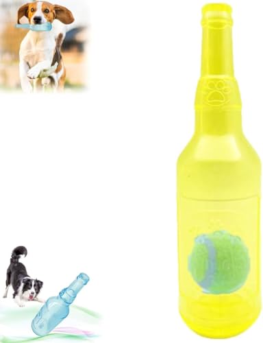 Zentric Crunchnplay Flaschenspielzeug, Haustierflasche, Interaktives Spielzeug, Flaschen-Kauspielzeug Für Hunde – Interaktives Hunde-Kauspielzeug Mit Tennisball Für Geistige Und Körperliche Bewegung von mbdz