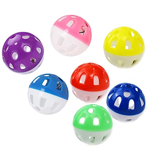 12st 4CM Katzenspielzeug Ball mit Glocke Haustier Spielzeug Katzen Ball Katzenspielzeug mit Glöckchen Katzen Bälle Zufällige Farbe für Kätzchen Jingle Balls von menlucker