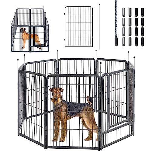 mestyl Hunde-Laufstall, 101,6 cm Höhe, 8 Paneele, für den Außenbereich, für große Hunde, Trainingslaufstall für große / mittelgroße und kleine Hunde, faltbarer Welpengehege für drinnen, Camping, Wohnmobil, rostfreie Lackierung, schnelle Installation von mestyl