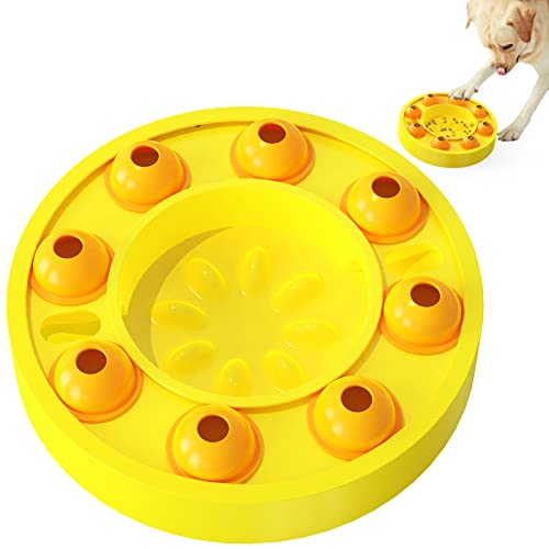 metyoujustright Leckerli-Puzzle für Hunde, Suppenspielzeug, Futterspender für langsames Essen (gelb) von metyoujustright