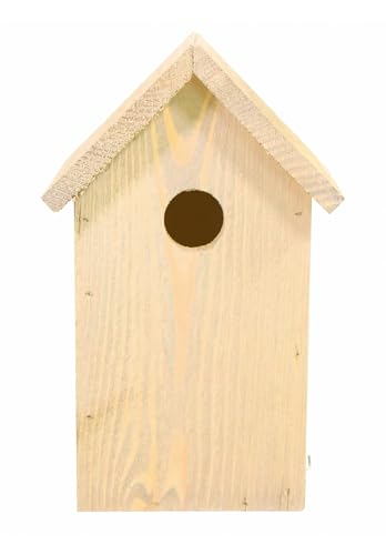 mgc24 Nistkasten - wetterfester Vogelnistkasten aus Holz, Vogelhaus für heimische Wildvögel, 15,5 x 14 x 25 cm, Natur von mgc24