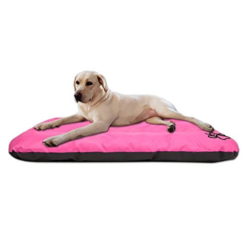 millybo ECO Hundematratze, Hundebett für Kleine, Mittlere, Große Hunde - wetterfestes Hundekissen, kuscheliges Schaum Tierbett, Outdoor & Robustes Hundematte - 90x60x8 cm Pink von millybo