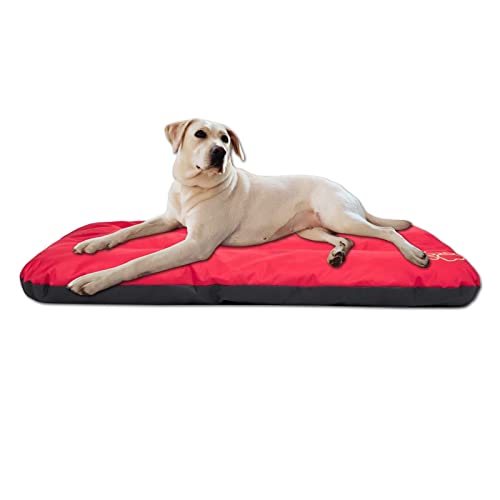 millybo ECO Hundematratze, Hundebett für Kleine, Mittlere, Große Hunde - wetterfestes Hundekissen, kuscheliges Schaum Tierbett, Outdoor & Robustes Hundematte - 100x70x8 cm Rot von millybo