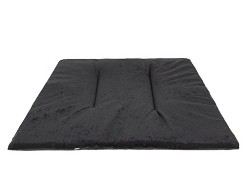 millybo Hundematratze, Hundebett für Kleine, Mittlere, Große Hunde - wasserdichtes Kissen für Hundezwinger, kuscheliges ‎Schaum Tierbett, Outdoor & Robustes Hundematte - 36x30x1cm Schwarz Velour von millybo