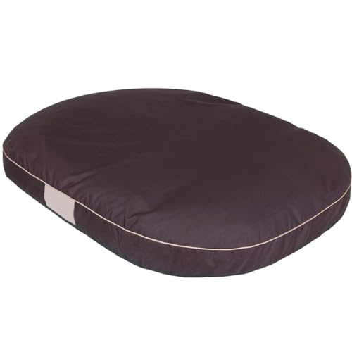 millybo OVAL Hundematratze, Hundebett für Kleine, Mittlere, Große Hunde - Robustes, wasserdichtes Hundekissen, kuscheliges Schaum Tierbett, Outdoor & waschbar (M - M - 70L x 50B x 15D cm, Braun) von millybo