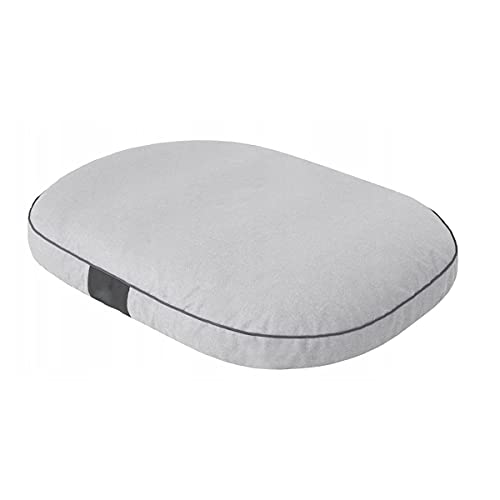 millybo OVAL ÖKOLEINEN Hundematratze, Hundebett für Kleine, Mittlere, Große Hunde - Robustes, wasserdichtes Hundekissen, kuscheliges Schaum Tierbett, Outdoor & waschbar - 87x68x15cm Hellgrau von millybo