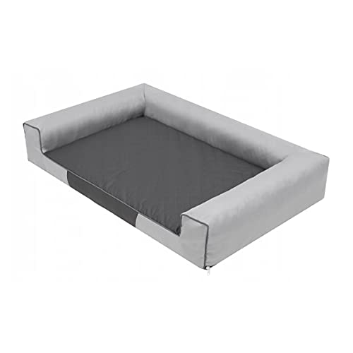 millybo Victoria Hundematratze, Hundebett für Kleine, Mittlere, Große Hunde - Robustes, wasserdichtes Hundekissen, kuscheliges Schaum Tierbett, Outdoor & waschbar Hundematte - 118x78x20cm Grau von millybo