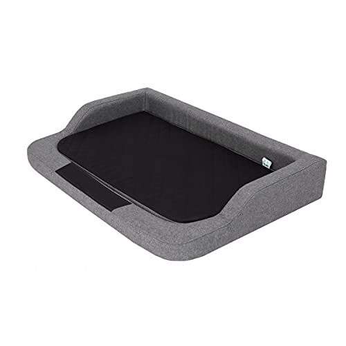 millybo orthopädisches MEDICO Standard Hundematratze ÖKOLEINEN, Hundebett für Kleine, Mittlere, Große Hunde - Robustes, wasserdichtes Hundekissen, ergonomisches Tierbett - 120x80x19cm Dunkelgrau von millybo