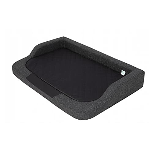 millybo orthopädisches MEDICO Standard Hundematratze ÖKOLEINEN, Hundebett für Kleine, Mittlere, Große Hunde - Robustes, wasserdichtes Hundekissen, ergonomisches Tierbett - 120x80x19cm Schwarz von millybo