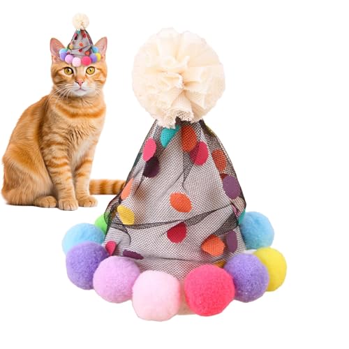 Katzen-Partyhut,Haustier-Partyhüte | Hunde-Stirnband-Topper,Verstellbare dekorative Stirnbänder, niedliche Bunte Haustier-Kopfbedeckung für Hunde und Katzen, Geburtstagszubehör von mimika