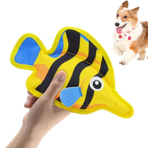 mimika Hundefischspielzeug, Kauspielzeug für Hunde für Aggressive Kauer, Haustierspielzeug, interaktives Hundespielzeug aus Segeltuchfischen, haltbares Hundespielzeug zum Zahnen von Welpen von mimika