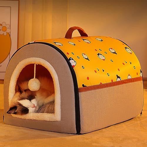 Hundehütte Indoor50 x 39 x 36 cm, Katzenbetten Für Hauskatzen,Haustierbett Mit Abnehmbarem, Waschbare Welpenhöhle Für Kleine Hunde Und Katzen, Hundebett, Haustierschlafnest von mingchengheng