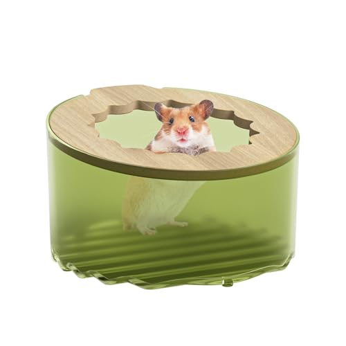 Hamsterständer Badebehälter: Kleintierbadezimmer Duschraum & Grabraum - Transparente Acryl-Sand-Badebox für Hamster, Mäuse, Lemming-Rennmäuse oder andere kleine Haustiere von mini&moe