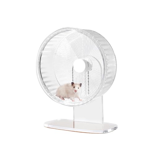 【Super Silent Hamster Exercise Wheel】Silent Spin Toys Hamster Running Wheels with Height Adjustable Stand for Hamsters Rennmäuse Mäuse Or Other Small Animals -16.5cm Clear von mini&moe