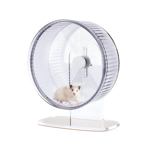 Superleises Hamster-Trainingsrad: Silent Spin Toys Hamster Laufräder mit höhenverstellbarem Ständer für Hamster, Rennmäuse, Mäuse oder andere Kleintiere, 21,6 cm, Violett von mini&moe