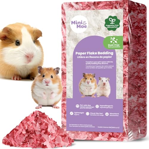 mini&moe Hamster-Einstreu für kleine Haustiere, feuchtigkeitsabsorbierendes und staubfreies Naturpapier, für Meerschweinchen, Hamster und Kaninchen, 50 Liter von mini&moe