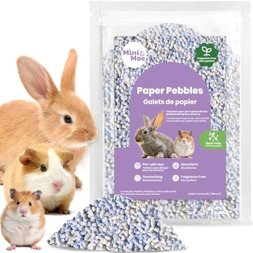 mini&moe Kleintier-Papierpellet-Bettwäsche Geruchs- und feuchtigkeitsabsorbierend, natürliche Papierpellet-Einstreu – für Meerschweinchen, Hamster und Kaninchen, 0,9 kg von mini&moe