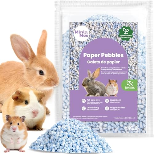 mini&moe Kleintier-Papierpellet-Bettwäsche Geruchs- und feuchtigkeitsabsorbierend, natürliche Papierpellet-Einstreu – für Meerschweinchen, Hamster und Kaninchen, 0,9 kg von mini&moe