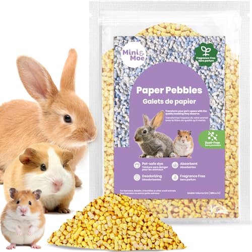 mini&moe Kleintier-Papierpellet-Bettwäsche Geruchs- und feuchtigkeitsabsorbierend, natürliche Papierpellet-Einstreu – für Meerschweinchen, Hamster und Kaninchen, 0,9 kg von mini&moe