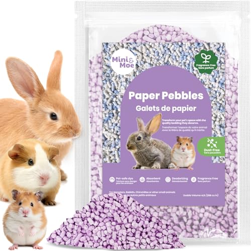 mini&moe Kleintier-Papierpellet-Einstreu, geruchs- und feuchtigkeitsabsorbierend, natürliche Papierpellet-Einstreu – für Meerschweinchen, Hamster und Kaninchen, 1,8 kg von mini&moe