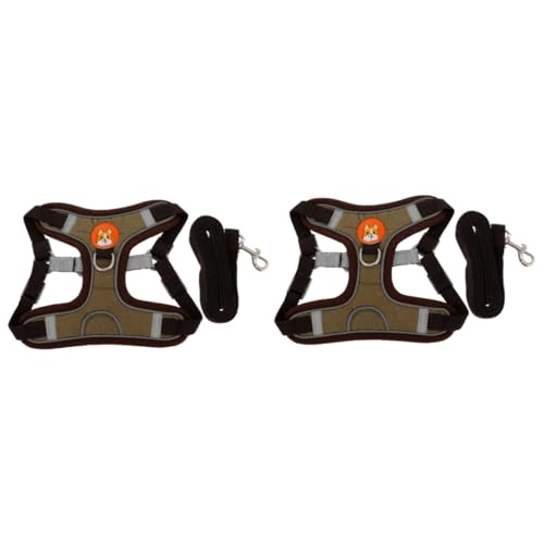 2 Sets Haustier Tragetasche Haustier Leine Haustier Geschirr Kätzchen Gepolstert Tank Top Service Hund Kleintier Geschirr Outdoor Hundeleine Hundeleine Kit Reflektierende Weste von minkissy